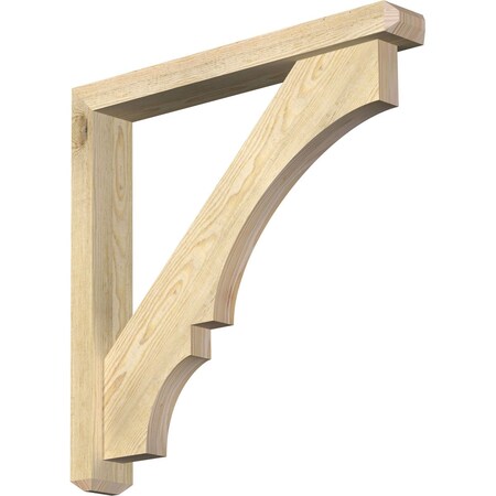Ekena Millwork Balboa Craftsman Rough Sawn Bracket w/ Offset Brace, Douglas Fir, 4"W x 28"D x 28"H BKT0402X28X28BOA04RDF